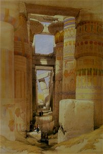 David Roberts Temple Karnak Column Hall. Free illustration for personal and commercial use.