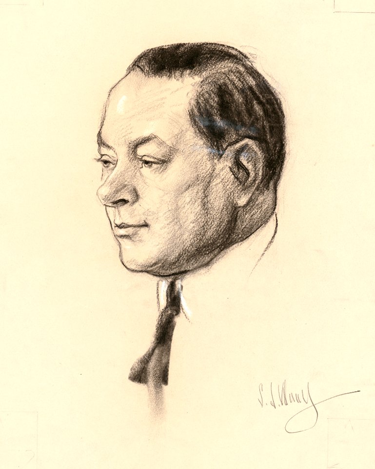 David Sarnoff by Samuel Johnson Woolf, 1929, charcoal and chalk on paper, from the National Portrait Gallery as a gift of Time magazine - NPG-NPG 78 TC724Sarnoff-000001