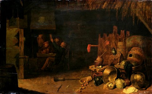 David Rijckaert (III) - Peasant interior. Free illustration for personal and commercial use.