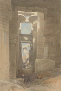 David Roberts - The Great Temple of Amon Karnak, The Hypostyle Hall - Google Art Project. Free illustration for personal and commercial use.