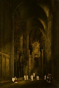 David Roberts (1796-1864) (style of) - A Cathedral Interior - 930453 - National Trust