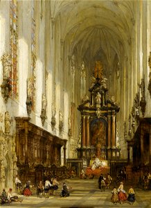 David Roberts Interior of St Paul's Antwerp 1859