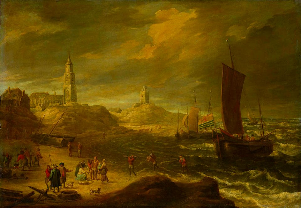 David Teniers (II) - Fishermen on the beach near Scheveningen