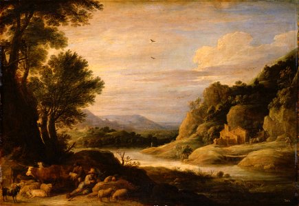 David Teniers (II) - River landscape with resting shepherds and herds