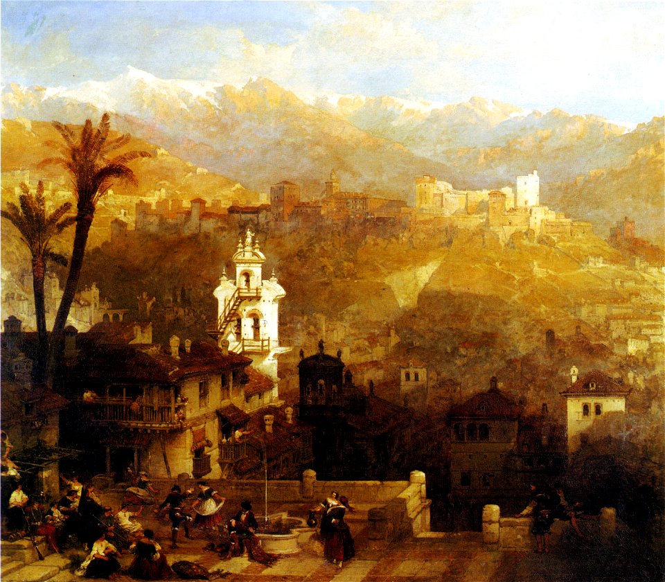 David Roberts Alhambra and Albaicin