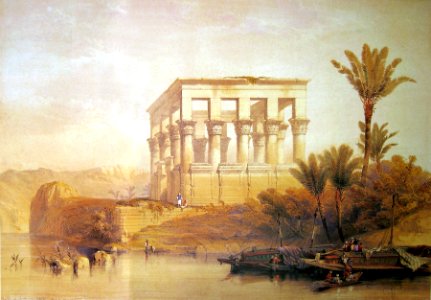 David Roberts Hypaethral Temple Philae. Free illustration for personal and commercial use.