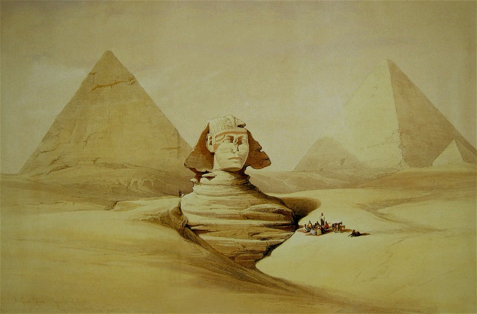 David Roberts Sphinx Head. Free illustration for personal and commercial use.