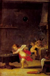 David Teniers (II) - Alchemisten werkplaats met cupido's - 1226 - Städel Museum