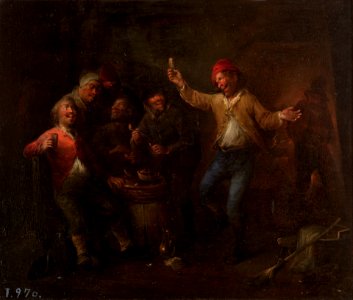 David Teniers (II) (copy of) - Drinkers. Free illustration for personal and commercial use.