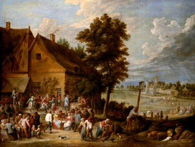 David Teniers - A Feast at Harvest-Time, with the House of Drij Toren in the Background c.1667-69 RCIN 405206