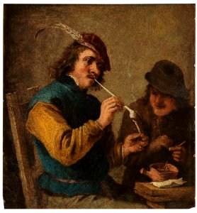 David Teniers (II) - Smokers. Free illustration for personal and commercial use.