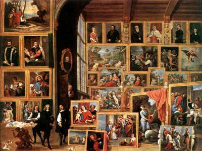 David Teniers (II) - The Gallery of Archduke Leopold in Brussels - WGA22066. Free illustration for personal and commercial use.
