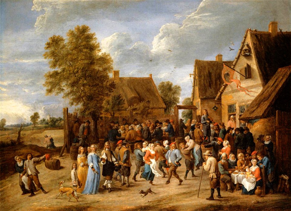 David Teniers (II) - Village Revel with Aristocratic Couple - WGA22110