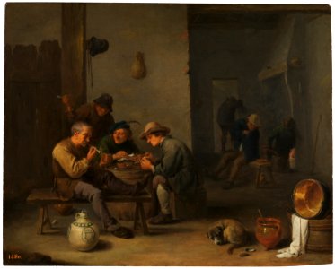 David Teniers (II) - Smokers in a tavern. Free illustration for personal and commercial use.