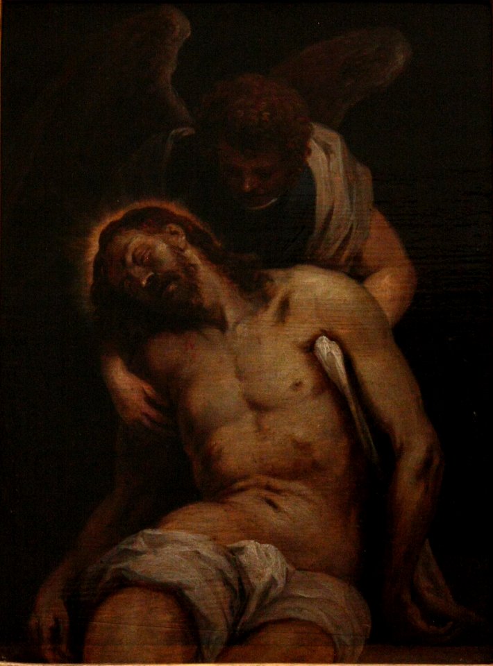 David Teniers - Christ mort soutenu par un ange