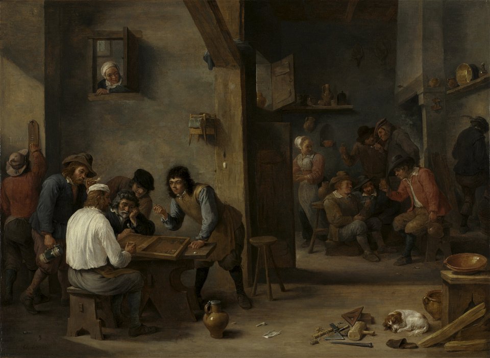 David Teniers - Game of Backgammon - 1943.377 - Cleveland Museum of Art