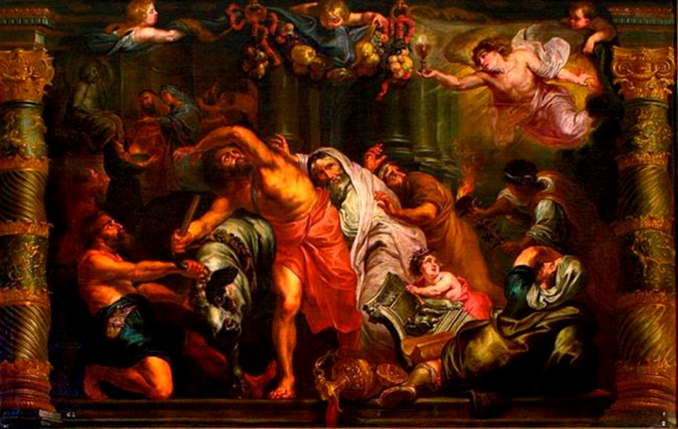 David Teniers (III) naar Peter Paul Rubens - De triomf van de Eucharistie over het heidendom - P005392 - Museo del Prado