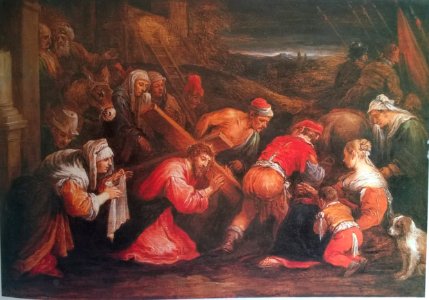 David Teniers after Francesco Bassano - Carrying the Cross, Christ meets Veronica