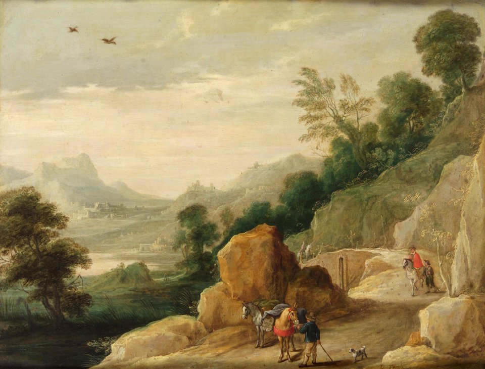David Teniers d. J. - Landschaft mit zwei Maultieren - GG 432 - Kunsthistorisches Museum