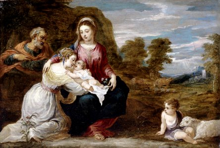 David Teniers after Schiavone - Holy Family with St Elizabeth and St John as infant