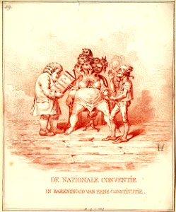 DE NATIONALE CONVENTIE IN BARENSNOOD VAN EENE CONSTITUTIE. (The National Convention in labour of a Constitution.) (BM 1851,0901.1329)