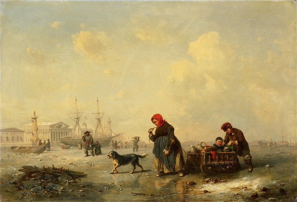 De Newa bij Sint Petersburg (Leningrad) in de winter Rijksmuseum SK-C-304