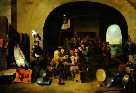 David Teniers II (1610-1690) (imitator of) - Soldiers Playing with Cards in a Guardroom - 290254 - National Trust