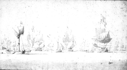 De Ruyter's Voyage to Bergen, autumn 1665. The Dutch Fleet lying to RMG PW6778