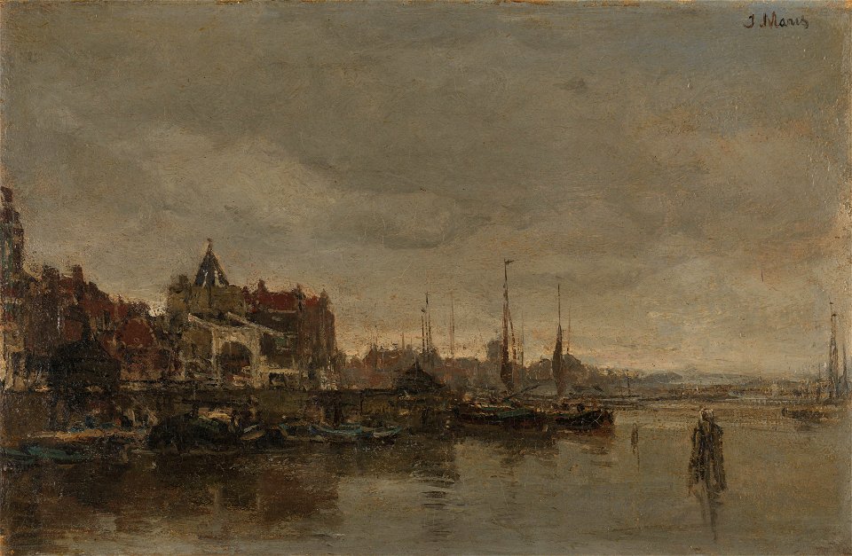 De Schreierstoren met de brug over de Gelderse Kade te Amsterdam Rijksmuseum SK-A-2466
