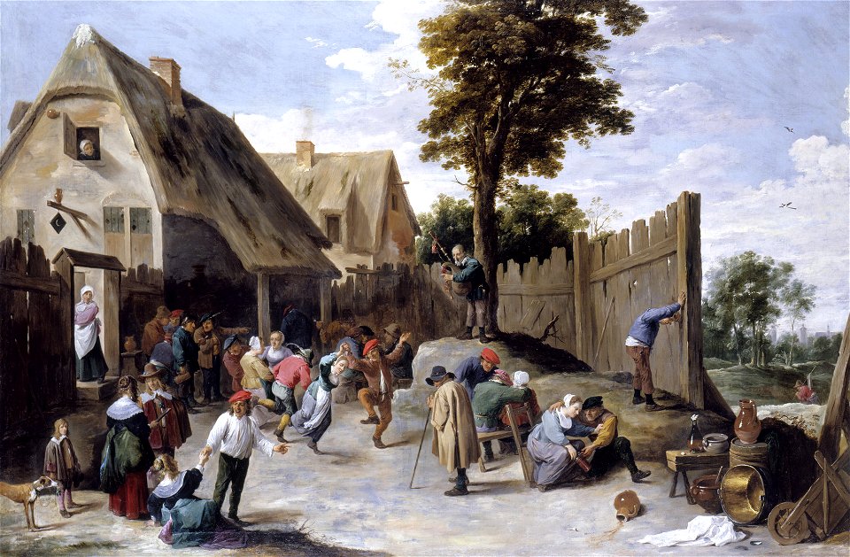 David Teniers the Younger (Antwerp 1610-Brussels 1690) - Peasants dancing outside a Tavern - RCIN 406363 - Royal Collection