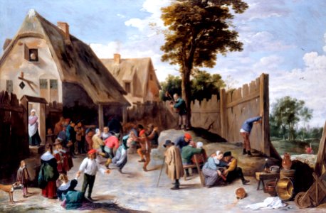 David Teniers the Younger (Antwerp 1610-Brussels 1690) - Peasants dancing outside a Tavern - RCIN 406363 - Royal Collection