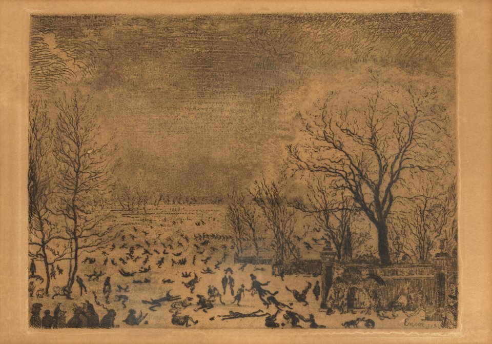 De schaatsenrijders (De schaatsers), James Ensor, Mu.ZEE Oostende, SM001410