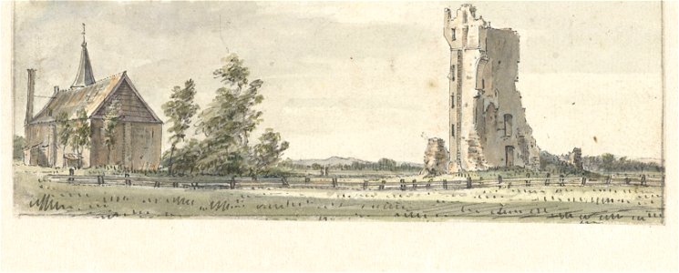De ruïne van het Huis te Kleef bij Haarlem