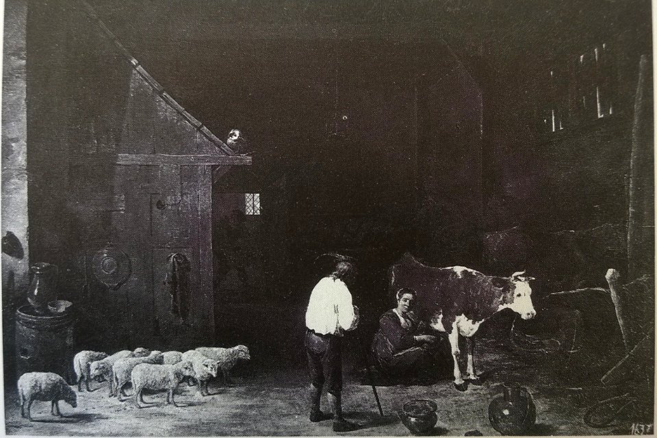 David Teniers the Younger - Barn scene with Shepherd and Milkmaid