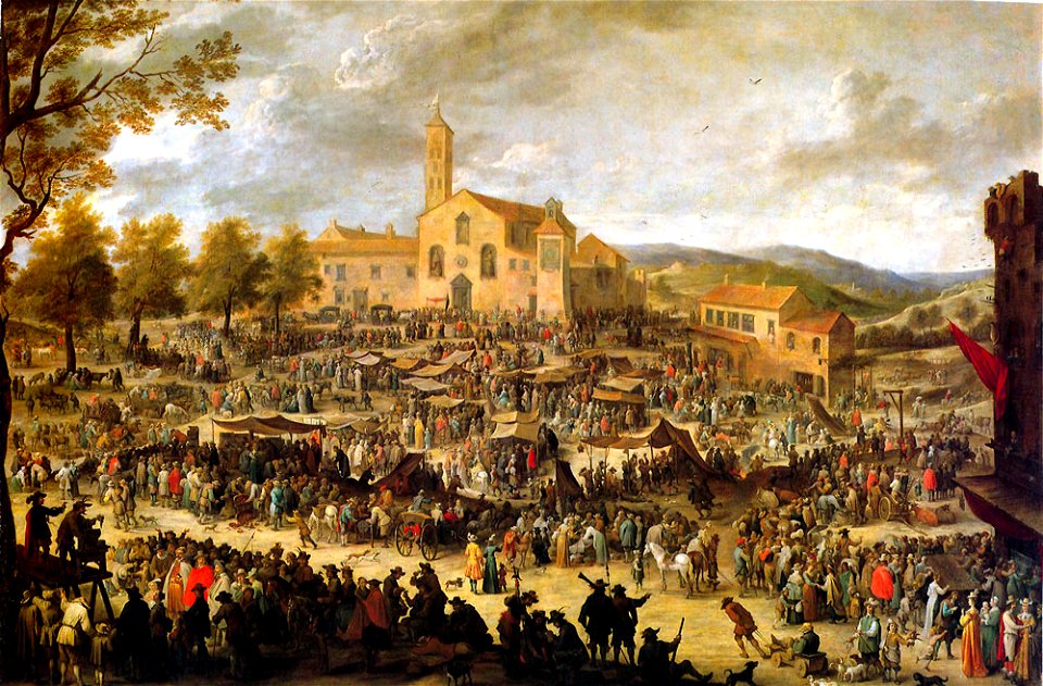 David Teniers the Younger - Jaarmarkt voor de kerk S. Maria Dell'Impruneta bij Florence