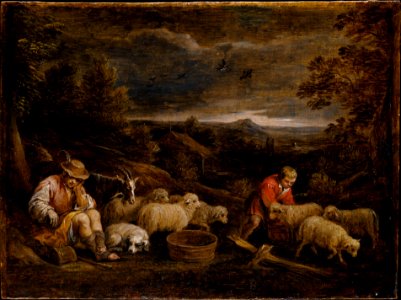 David Teniers the Younger - Shepherds and Sheep DT280207. Free illustration for personal and commercial use.