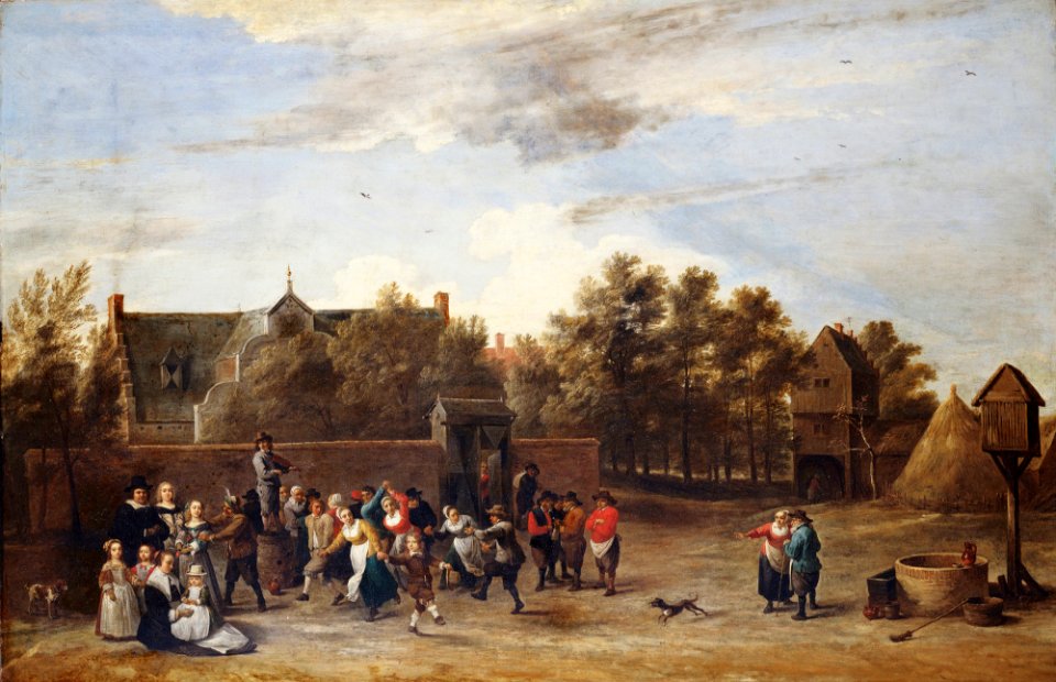 David Teniers the Younger (Antwerp 1610-Brussels 1690) - Peasants Dancing outside a Country House - RCIN 405326 - Royal Collection