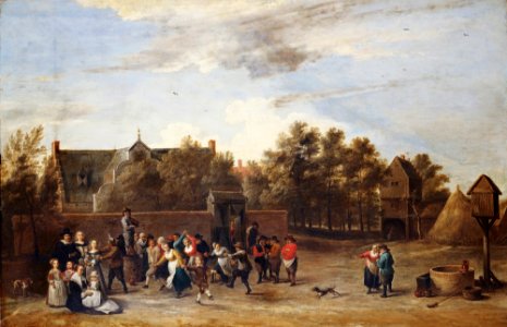 David Teniers the Younger (Antwerp 1610-Brussels 1690) - Peasants Dancing outside a Country House - RCIN 405326 - Royal Collection