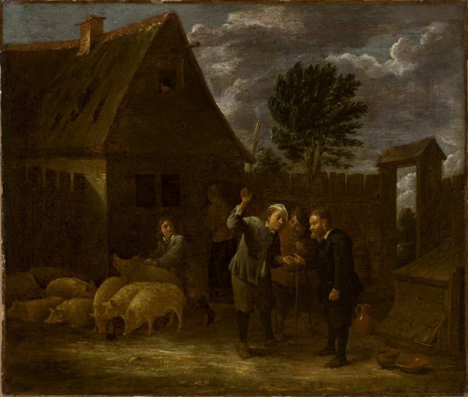 David Teniers II - Landscape with a seller of pigs - M.Ob.1705 MNW - National Museum in Warsaw