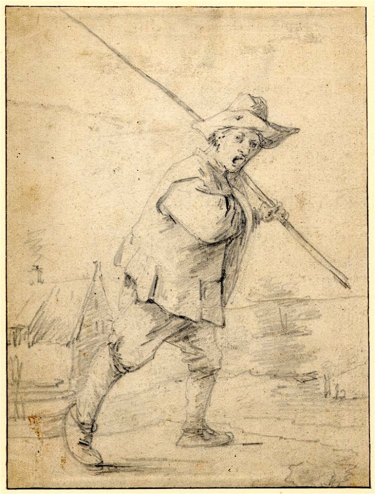 David Teniers II - Peasant carrying a long rod over his shoulder