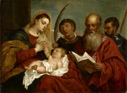 David Teniers the Younger (Antwerp 1610-Brussels 1690) - The Virgin and Child with Sts Stephen, Jerome and Maurice - RCIN 400693 - Royal Collection