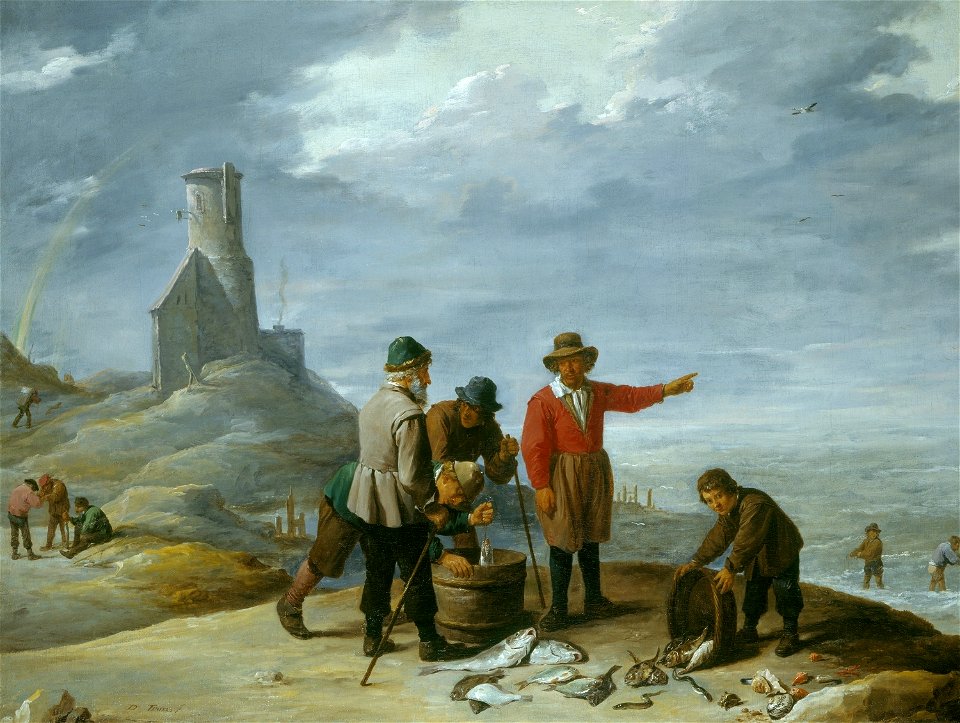 David Teniers the Younger (Antwerp 1610-Brussels 1690) - Fishermen on the Sea-shore - RCIN 405348 - Royal Collection