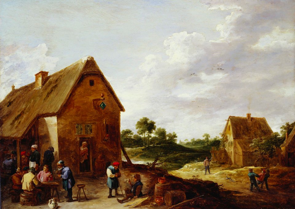 David Teniers the Younger (Antwerp 1610-Brussels 1690) - Peasants Outside a Country Inn - RCIN 407274 - Royal Collection