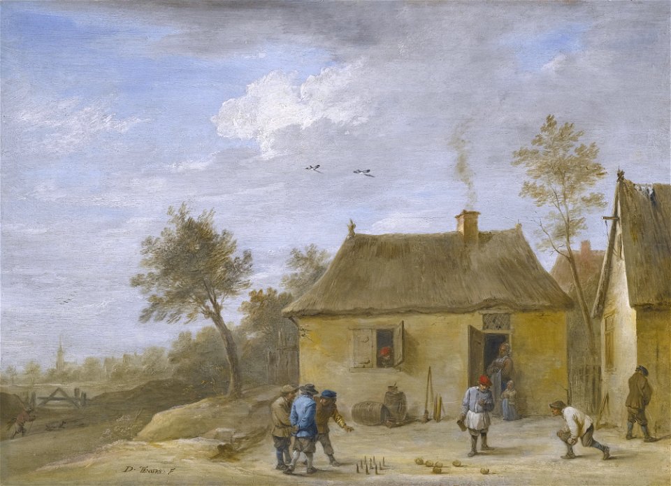 David Teniers the Younger - Landscape with Skittles Players 4307M09 7CF3L