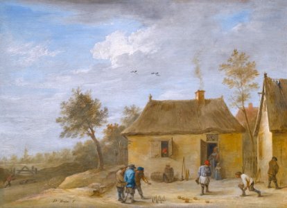 David Teniers the Younger - Landscape with Skittles Players 4307M09 7CF3L