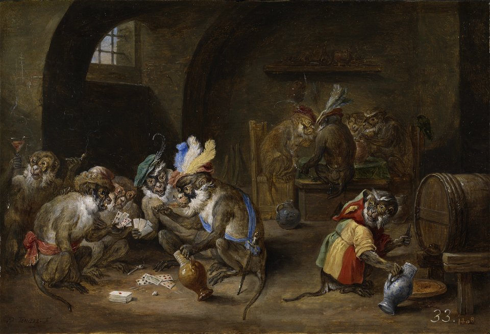 David teniers-monos en una bodega-prado