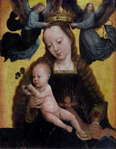 Gerard David - Virgin and Child with Angels (Museo del Prado)FXD. Free illustration for personal and commercial use.