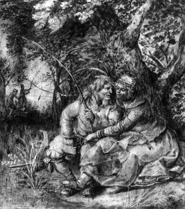 David Vinckboons - Elderly Fisherman with a Girl - WGA25117