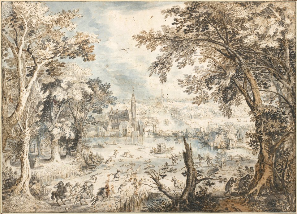 David Vinckboons - Landscape with a Hare Hunt, 1601-1602 - Google Art Project