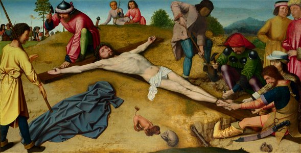 Gerard David - Christ Nailed to the Cross - Google Art Project. Free illustration for personal and commercial use.